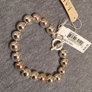 3 Ralph Lauren Silvertone Bead Bracelets, NWT